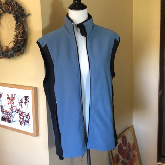 WEST MARINE Large PolarFleece ColorBlock Blue Full-Zip Cozy Fall Hike Camp NEW - Picture 3 of 12